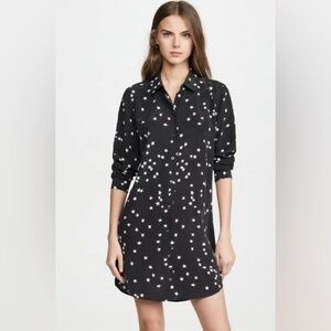NWT Equipment Femme Essential Shirt Dress Black Star Silk workwear office XXL